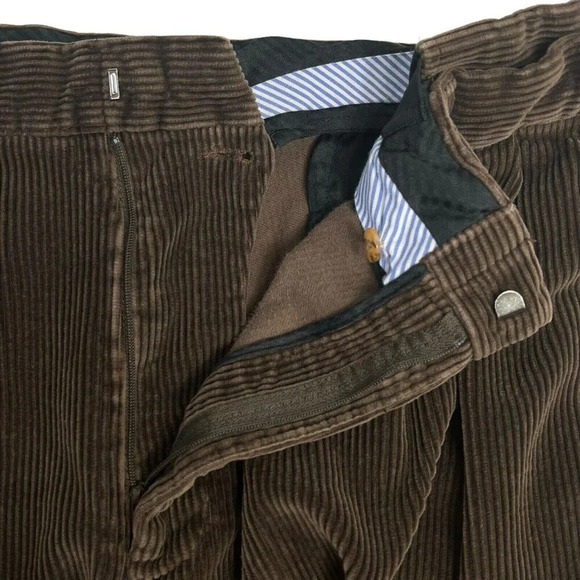 LANDS END Brown Traditional Fit Corduroy Pants 36 X 31.5 Comfort Waist Pleats - Picture 4 of 7
